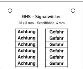 Modellbeispiel: Signalwörter -Achtung- und -Gefahr- auf Bogen (Art. 30.3560)