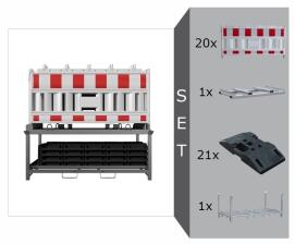 Modellbeispiel: Schrankenzaun-Set -Cordon II- mit Lampenadaptern (Art. 33420ka-set2)