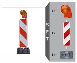 Modellbeispiel: Komplett-Set mit KD-System -BASt- geprüft nach TL-Leitbaken (Art. 33621)