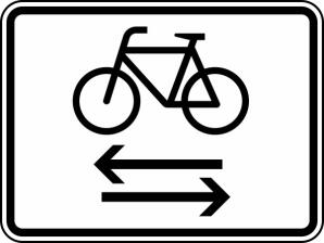 Modellbeispiel: VZ Nr. 1000-32 (Kreuzender Radfahrerverkehr von links und rechts)