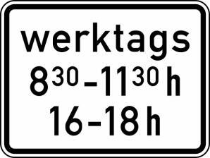 Modellbeispiel: VZ Nr. 1042-32 (Zeitliche Beschränkung werktags)