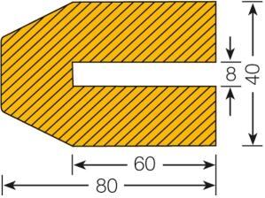 Technische Ansicht: Trapez 40/80/8 mm