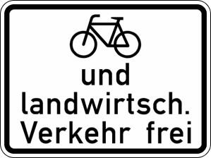 Modellbeispiel: VZ Nr. 2211 (Radfahrer und landwirtschaftlicher Verkehr frei)