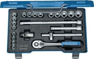 GEDORE Steckschlüsselsatz 30 HMU-10, 22-teilig, 3/8 Zoll, Chrom-Vanadium-Stahl, Umschaltknarre,
