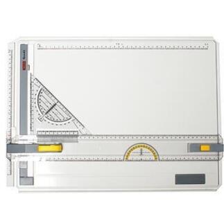 ARISTO GEO-Board Zeichenplatte DIN A3, Kunststoff, weiß, Profi-Zeichenplatte mit Ergonomie
