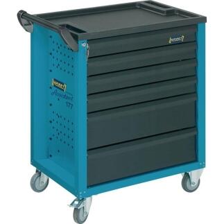 HAZET Werkzeugwagen 177, 6 oder 7 Schubladen, Stahlblech, 100% Auszug, Zentralverriegelung, blau