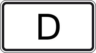 Modellbeispiel: VZ Nr. 1014-52 (Tunnelkategorie 'D' gemäß ADR-Übereinkommen)