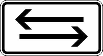 Modellbeispiel: VZ Nr. 1000-30 (Verkehr in beide Richtungen, zwei gegengerichtete waagerechte Pfeile)