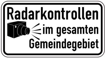 Modellbeispiel: Sonderschild, Radarkontrollen im gesamten Gemeindegebiet (Art. 15014)