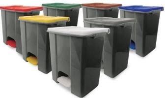 Modellbeispiel: Abfallbehälter ′P-BAX Kick 1′ in versch. Größen und Farben