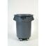 Anwendungsbeispiel: Abfallcontainer -BRUTE- mit grauem Deckel und WagenZubehör nicht im Lieferumfang (Art. 12472)