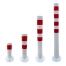 Modellbeispiele: Absperrpfosten -Flexi Weiß- mit rot reflektierenden Streifen (v.l. Art. 412225, 412224, 412222, 412221)