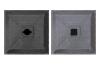 Modellbeispiel: Fußplatte D80 links Öffnung für D-System (Art. 18483) rechts Öffnung für 60 x 60 mm (Art. 18482)